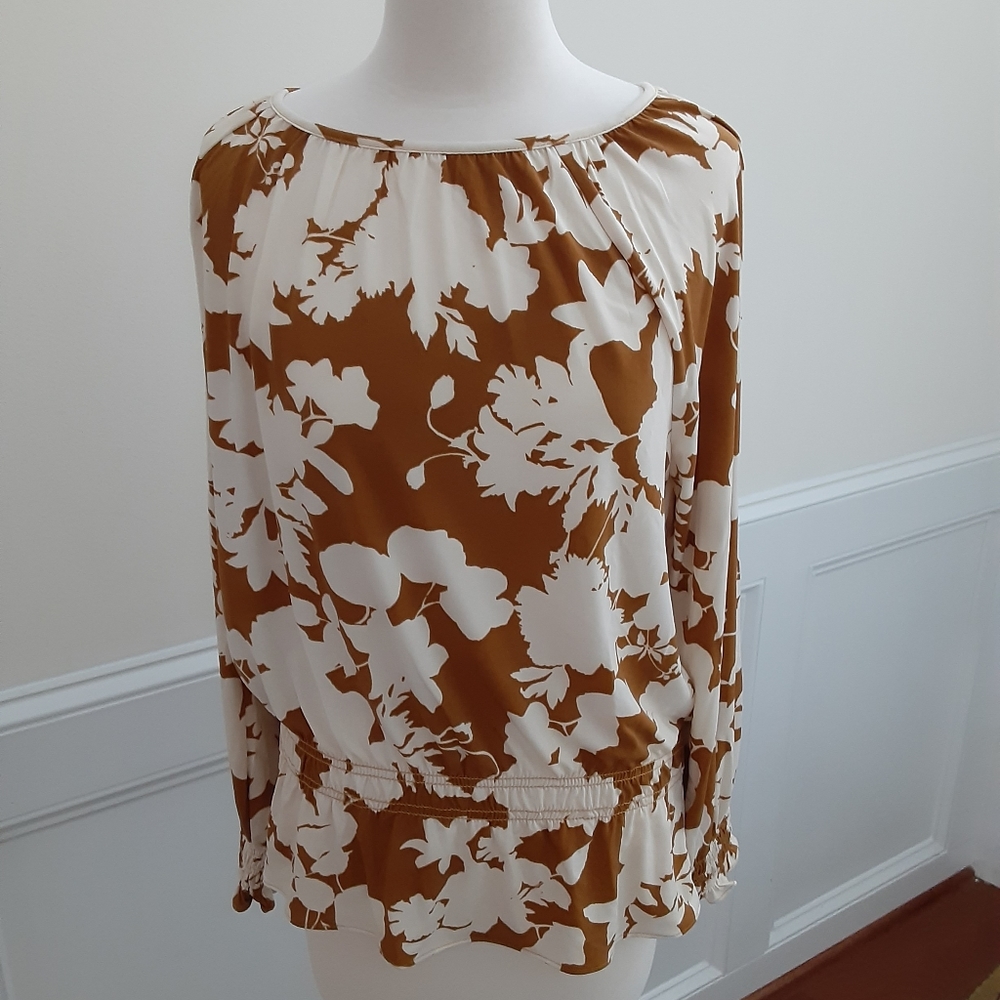 Ann Taylor Factory Floral Smocked Peplum Top